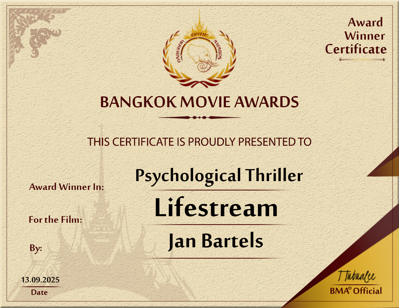 LIFESTREAM award